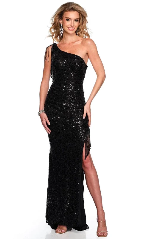Overstock Dave & Johnny 11433 - Sequin Asymmetrical Neck Evening Gown