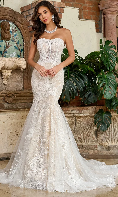 Special Promotion Rachel Allan RB5066 - Trumpet Skirt Embroidered Bridal Gown