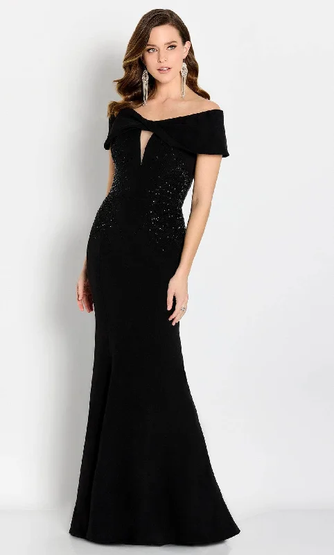 Today’s Deal Cameron Blake CB758 - Off-Shoulder Stone Embellished Evening Gown