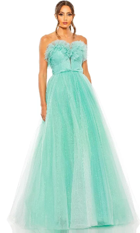 Stock Clearance Mac Duggal 20555 - Glitter Tulle Strapless Ballgown