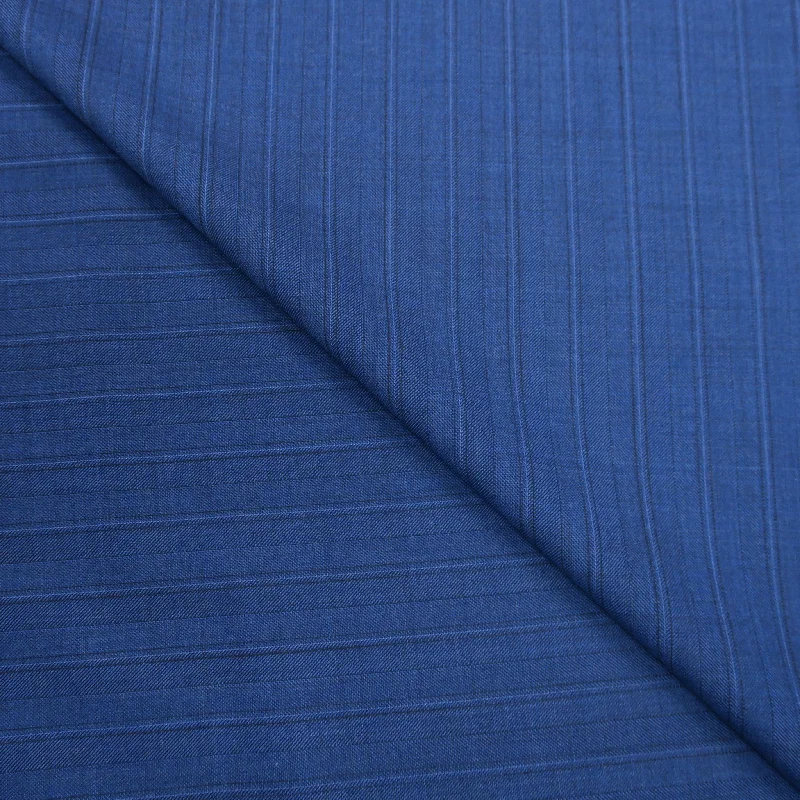 Deal Mania 2.40 YDS Tory Blue Pinstripe Super 150s Tasmanian 100% Wool Loro Piana Fabric