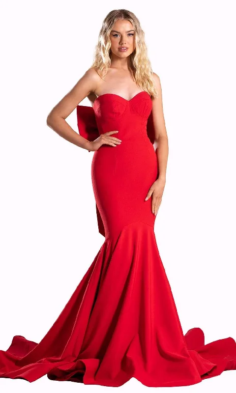 Discount Days Portia and Scarlett - PS21005 Bow Accented Back Mermaid Gown