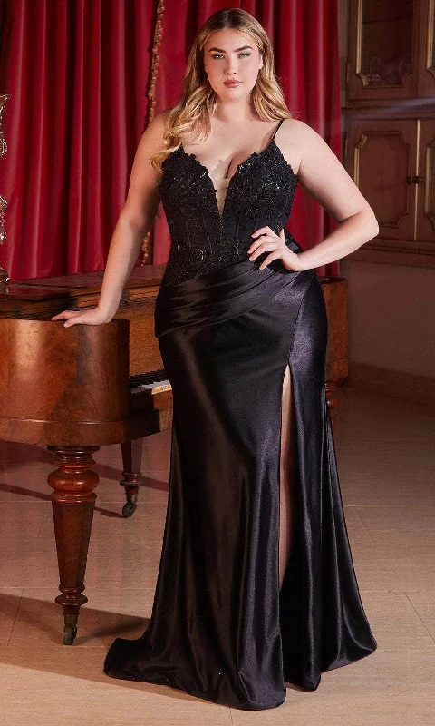 Price Drop Ladivine CD838C - Sleeveless Embroidered Corset Bodice Prom Gown