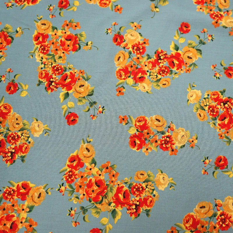 Daily Specials Zen Designs Poly Floral Italian Cotton Stretch Fabric