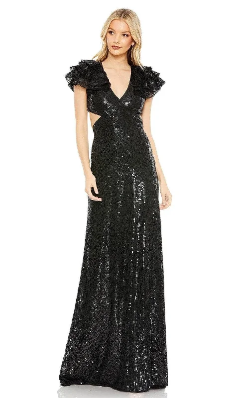Big Discounts Mac Duggal - 10829 Flutter Sleeve Cutout Sequined Gown