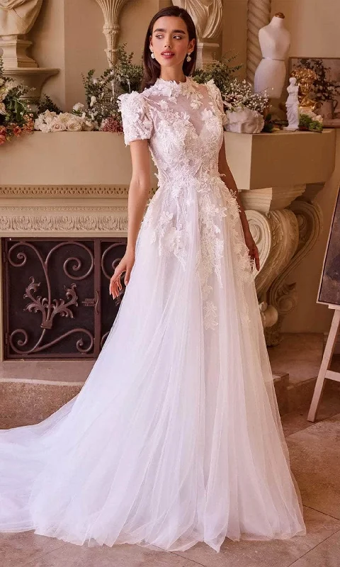 New Markdowns Andrea and Leo WL040 - High Neck Applique Bridal Gown