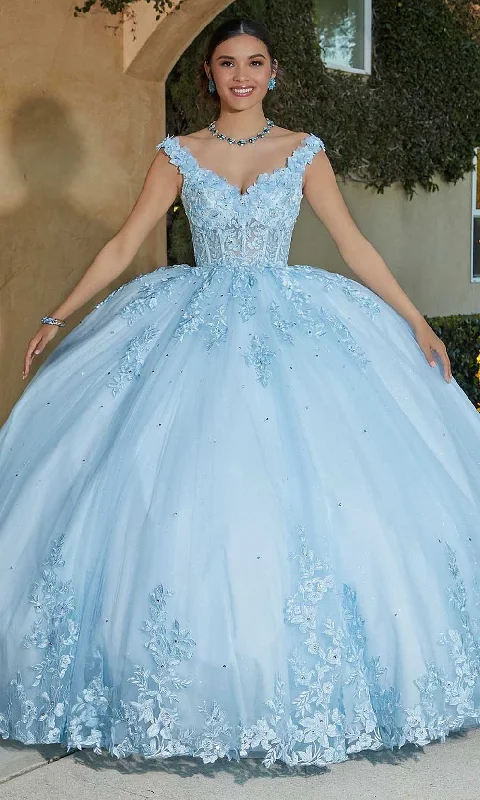 Crazy Deals Vizcaya by Mori Lee 89432 - V-Neck Floral Lace Ballgown