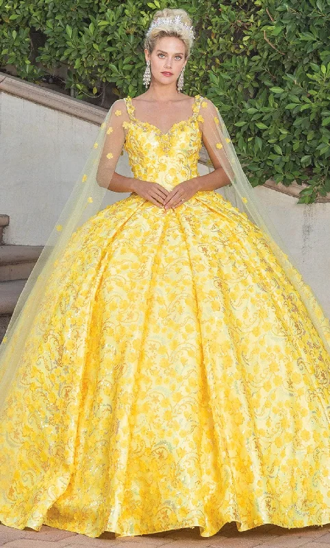 Stock Up and Save Dancing Queen 1750 - Sleeveless 3D Floral Embroidered Ballgown