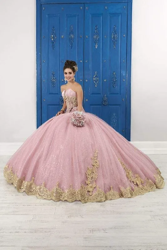 Can't Be Beat LA Glitter - 24045 Beaded Lace Sweetheart Glitter Tulle Ballgown
