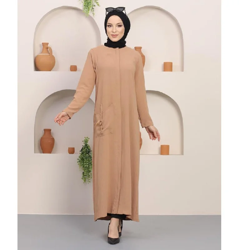 Limited Stock Simple Ferace Abaya 5182 Camel
