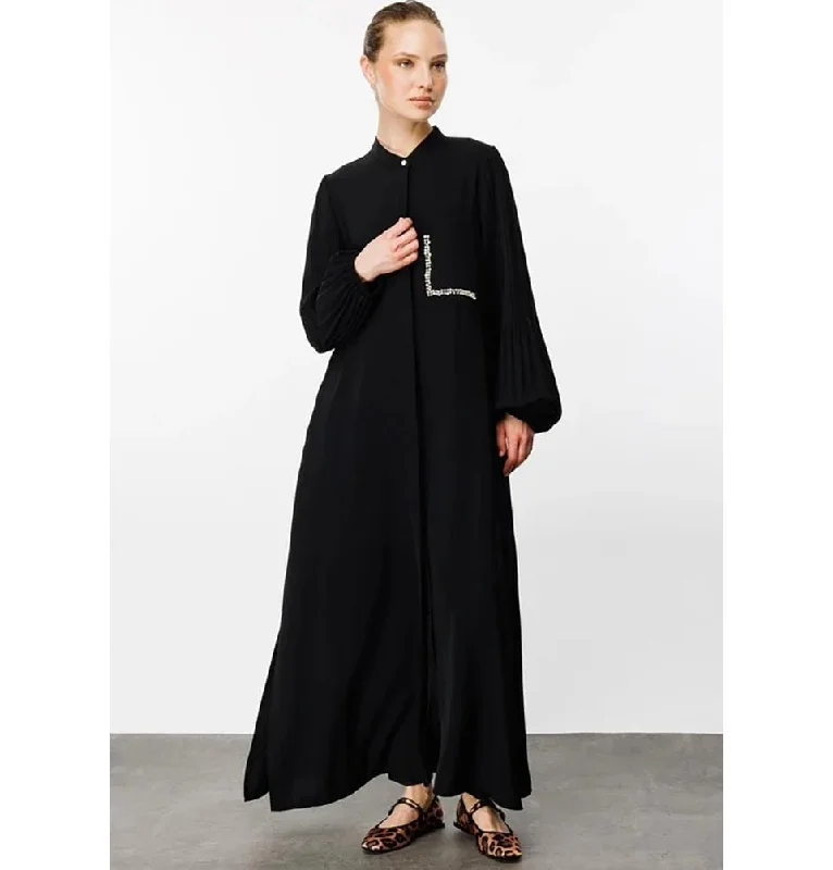 Unmissable Offer Modest Muslim Women’s Versatile Long Sleeve Button Down Dress - 241573 Black Unmissable Offer Modest Muslim Women’s Versatile Long Sleeve Button Down Dress - 241573 Black
