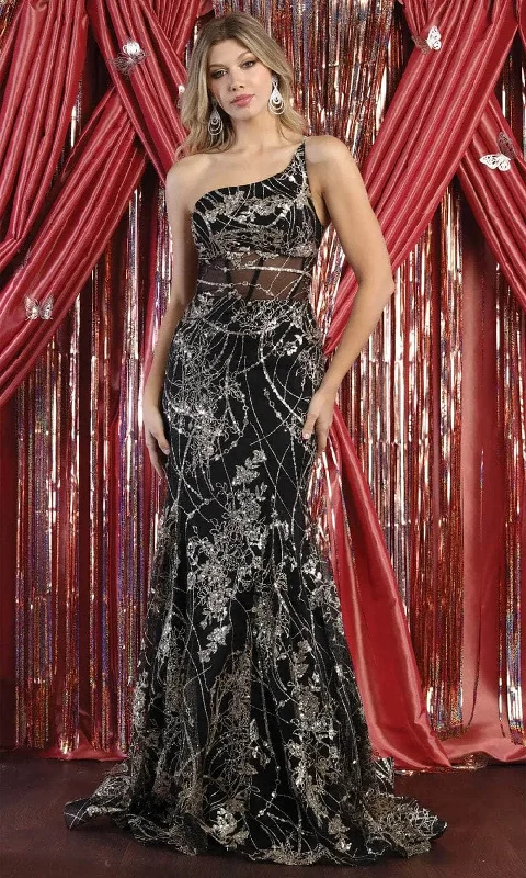 Sale Event May Queen RQ7959 - One Shoulder Glitter Evening Dress