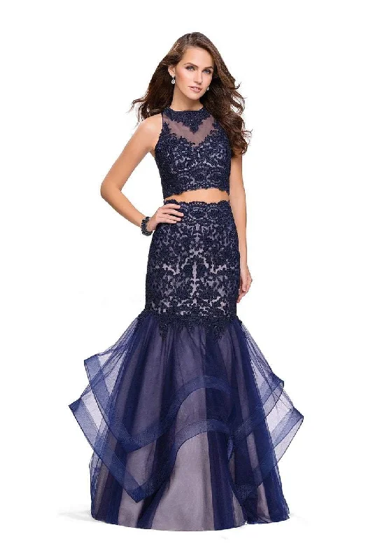 Shop and Save La Femme Gigi - 26071 Sheer High Halter Two-Piece Mermaid Gown