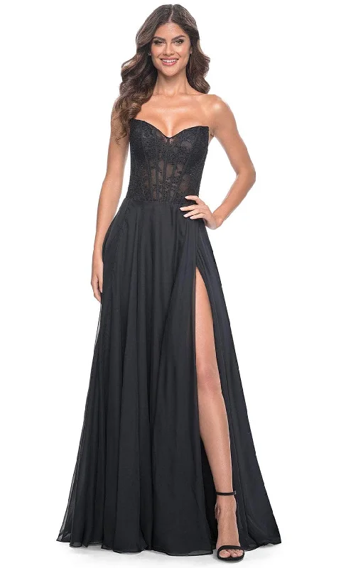 Deal Dash La Femme 32311 - Sweetheart Lace Sheer Bodice Prom Dress