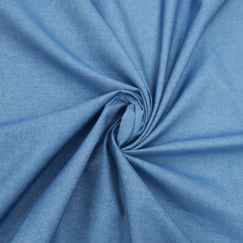 Daily Deals Blue 100% Fine Italian Cotton Denim Fabric