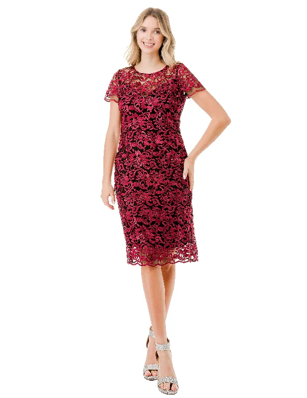 Deep Discounts Aspeed Design D713 - Illusion Jewel Knee Length Formal Dress