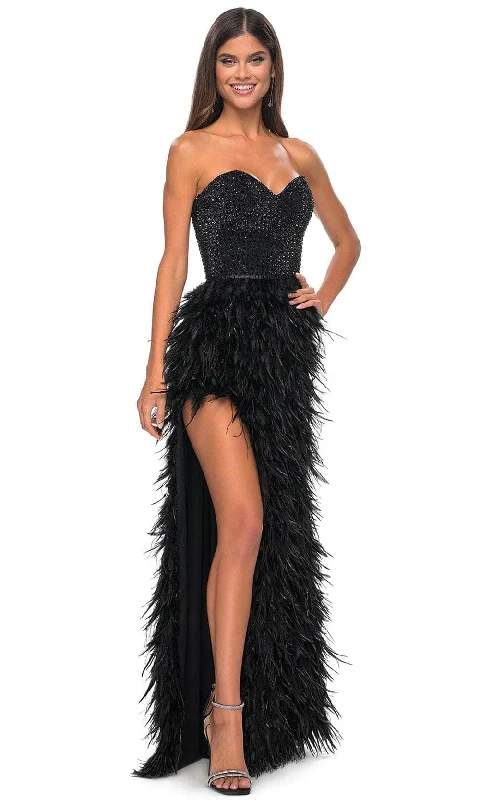 Special Price La Femme 32165 - Sweetheart Feather Skirt Prom Gown