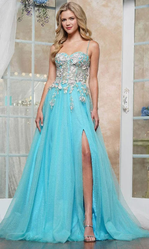 Get It Before It’s Gone Colors Dress 3496 - Floral Appliqued Sweetheart Prom Dress