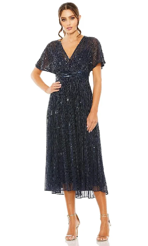 Deal Frenzy Mac Duggal 14007 - Embellished Tea-Length Evening Dress
