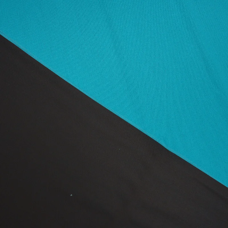 Price Fest Turquesa and Marino Double-Sided Solid Silk Mikado Fabric
