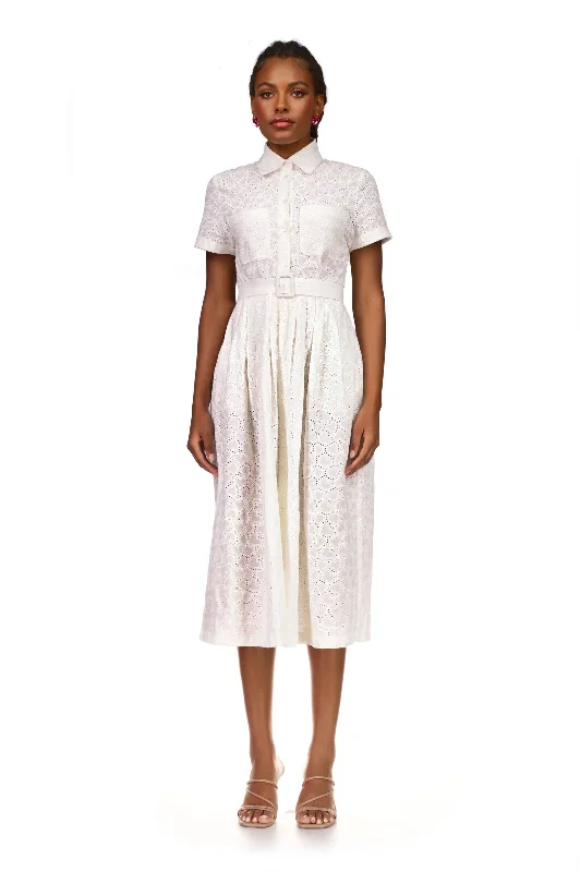 Savings Spectacular Kristin Heart Eyelet Button Down Dress
