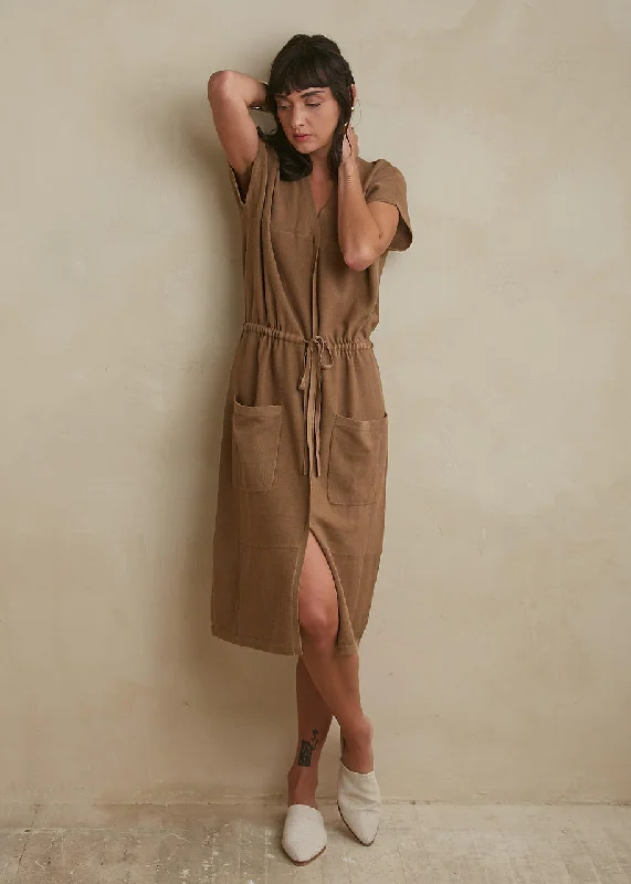 Amazing Deals Tie Waist Dress in Moss | Oyun