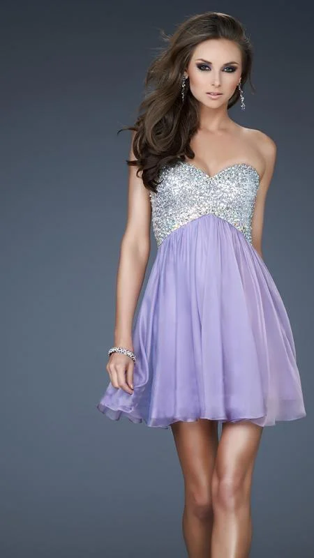 Steals and Deals La Femme - 17902 Sparking Strapless A-Line Dress