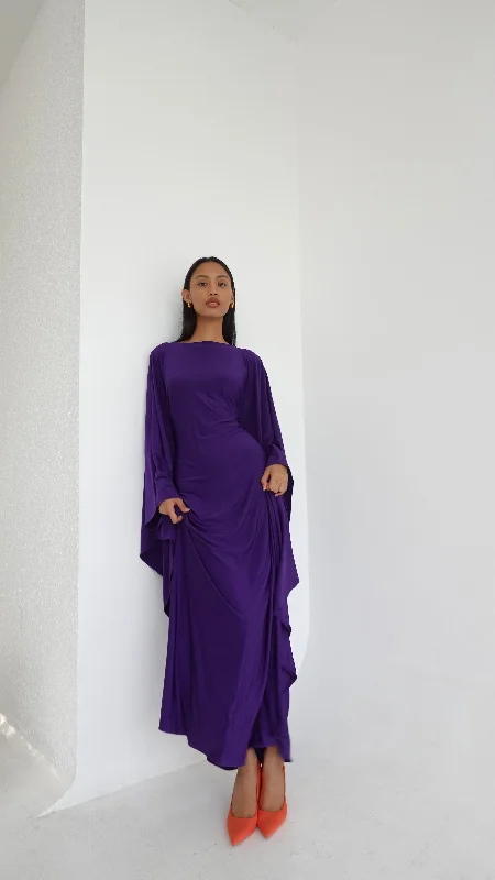Final Sale Jersey Kaftan Dress in Violet