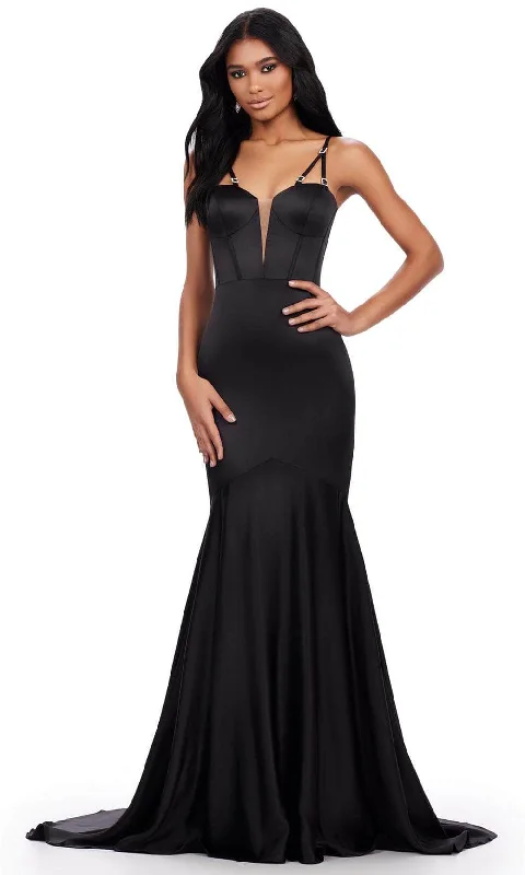 Crazy Deals Ashley Lauren 11644 - Spaghetti Strap Satin Prom Dress