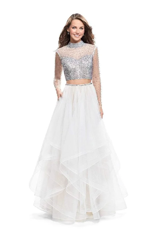Take Advantage La Femme - 25555 Two Piece Bedazzled Ruffled Tulle Dress