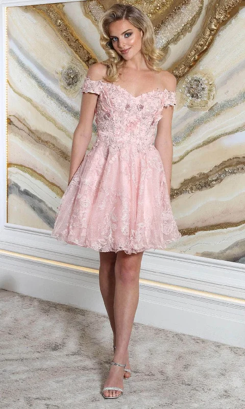 Mega Sale May Queen MQ2042 - Off Shoulder A-Line Cocktail Dress