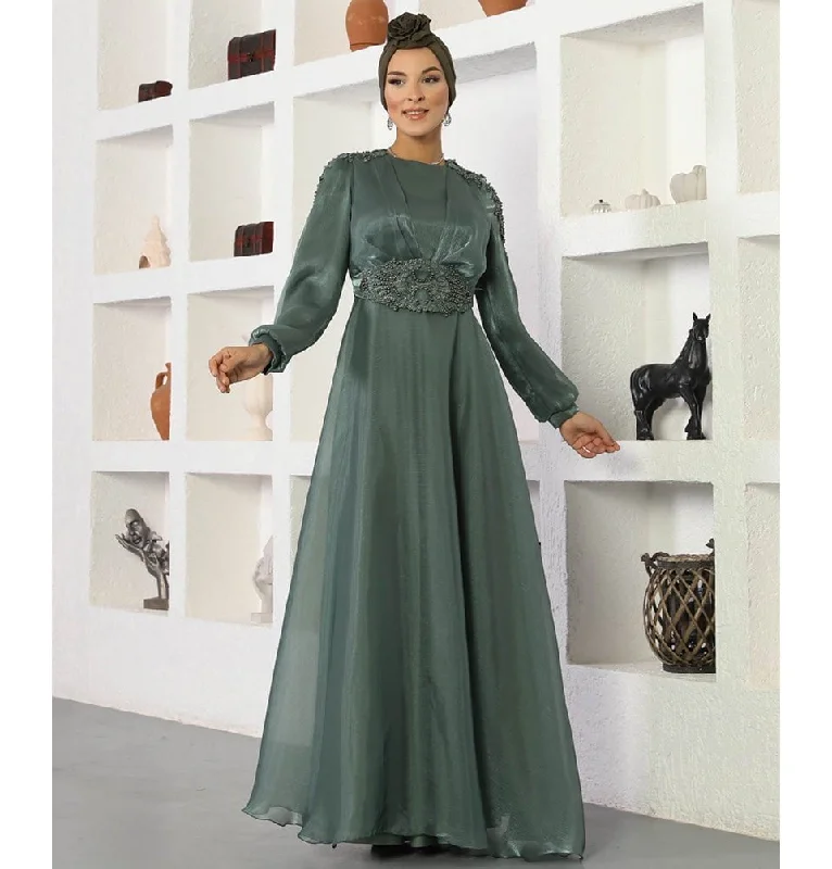 Amazing Deals Modest Formal Embellished Dress G489 Mint