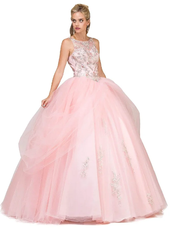 Early Access Dancing Queen - 1179 Jeweled Draped Illusion Ballgown