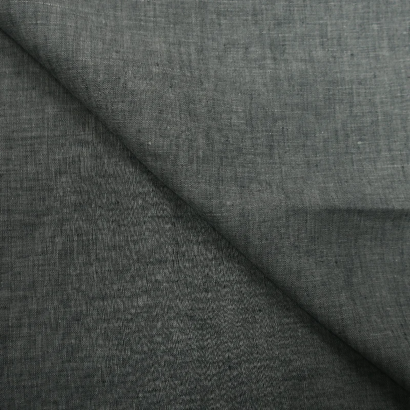 While Supplies Last 2.40 YDS Grey and White Crosshatch 100% Linen Loro Piana Fabric