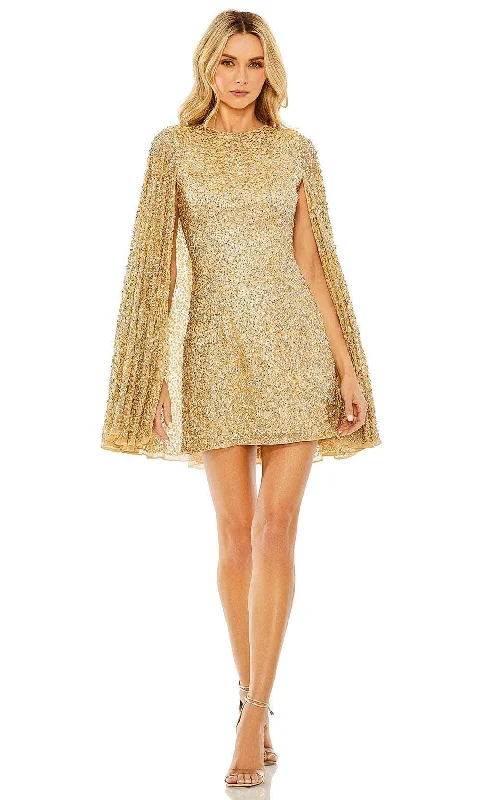 Limited Time Offer Mac Duggal 5931 - Fitted Bodice Cape Sleeve Prom Dress