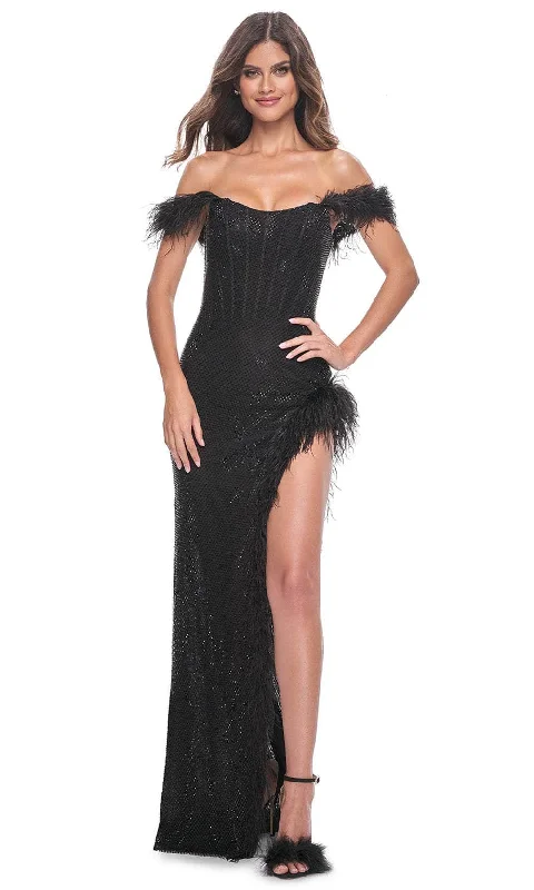 Take Advantage La Femme 32151 - Off Shoulder Scoop Prom Gown