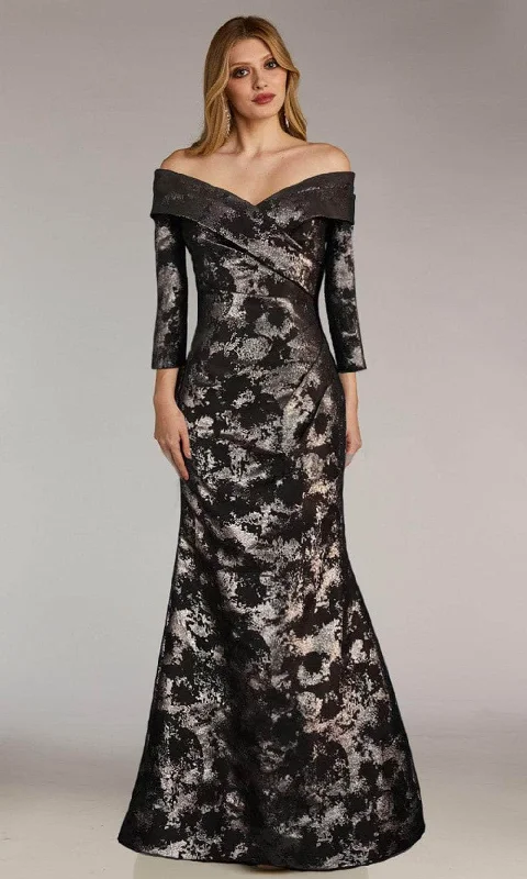 Markdown Madness Gia Franco 12270 - Quarter Sleeve Jacquard Evening Dress