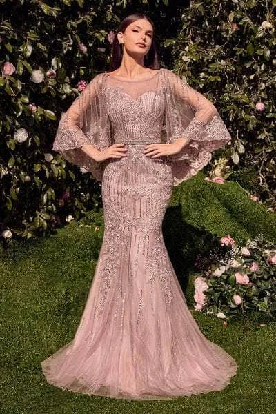 Get It Before It’s Gone Andrea and Leo MA105 - Cape Sleeve Evening Gown