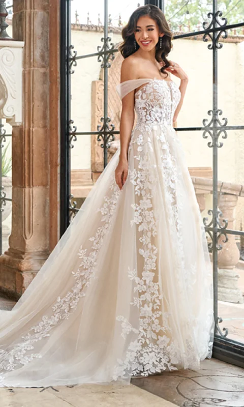 Amazing Deals Rachel Allan RB4185 - Floral Embroidered Plunging Bridal Gown
