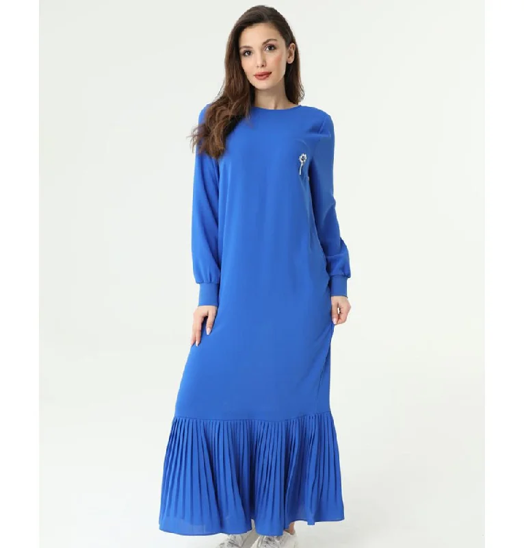 Midnight Madness Modest Women's Sweater Dress 12448 - Blue