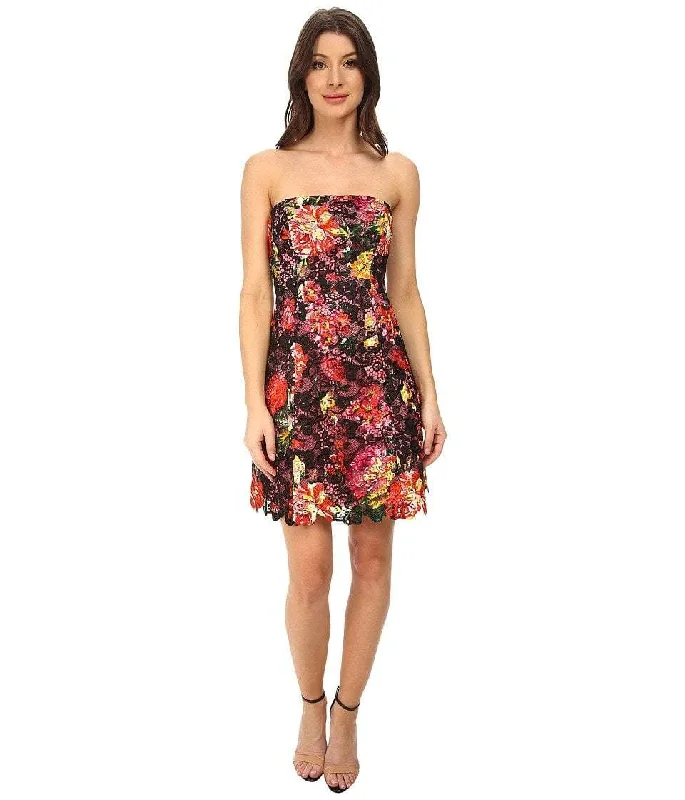 Discount Deals Adrianna Papell - Floral Print Lace Sleeveless Short Dress 41907160