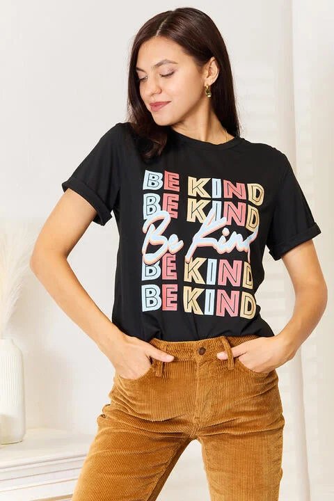 Online Only Simply Love BE KIND Graphic Round Neck T-Shirt, Also Plus sizes