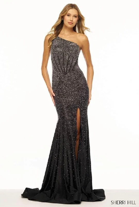 Don't Miss Sherri Hill 56181 - Embellished Asymmetrical Gown