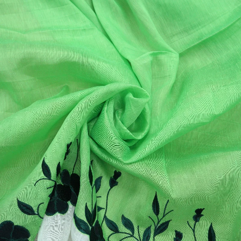 Get It Before It’s Gone Green Apple and White Floral Embroidered Linen and Polyester Get It Before It’s Gone Green Apple and White Floral Embroidered Linen and Polyester