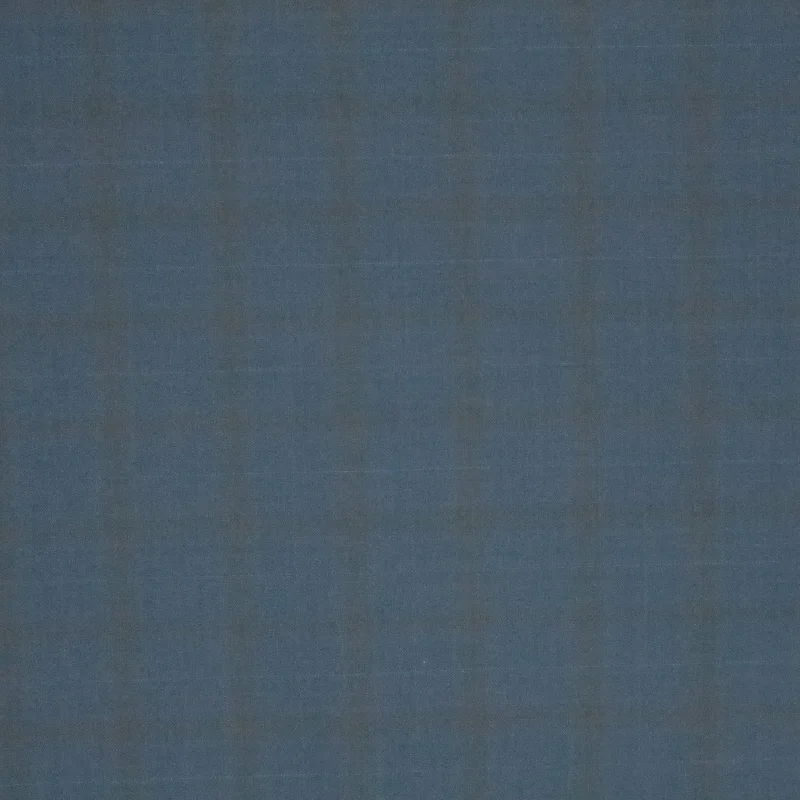 Super Sale Blue Dark Windowpane SCABAL Super 130's Wool Fabric