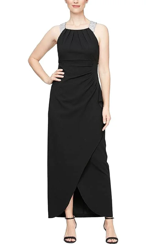 Special Discount SLNY 9237241 - Crystal Studded Strap Long Dress