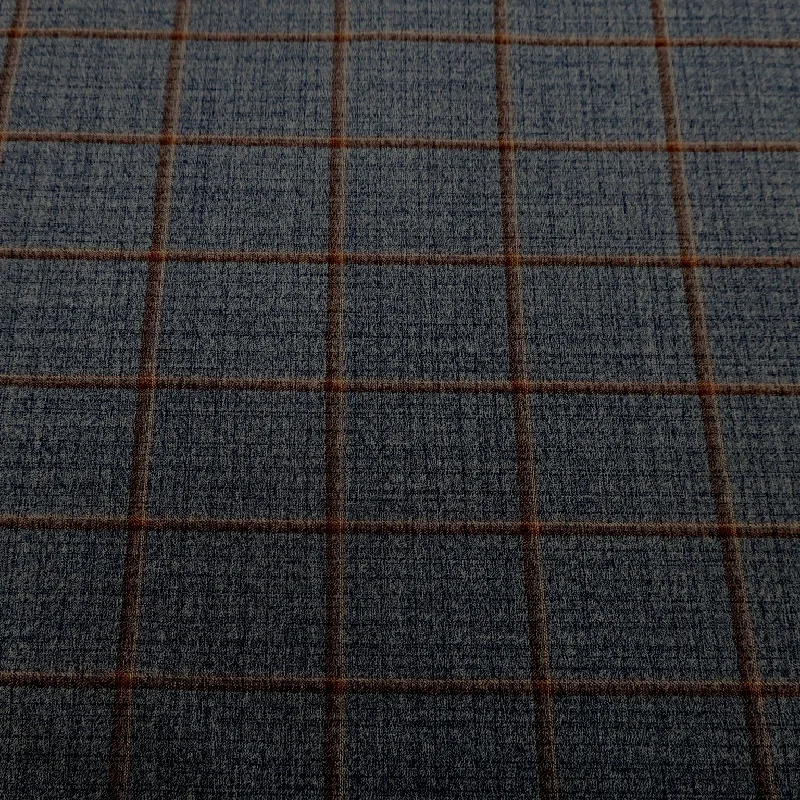 Markdowns Blue Dark Check SCABAL super 130's Fabric