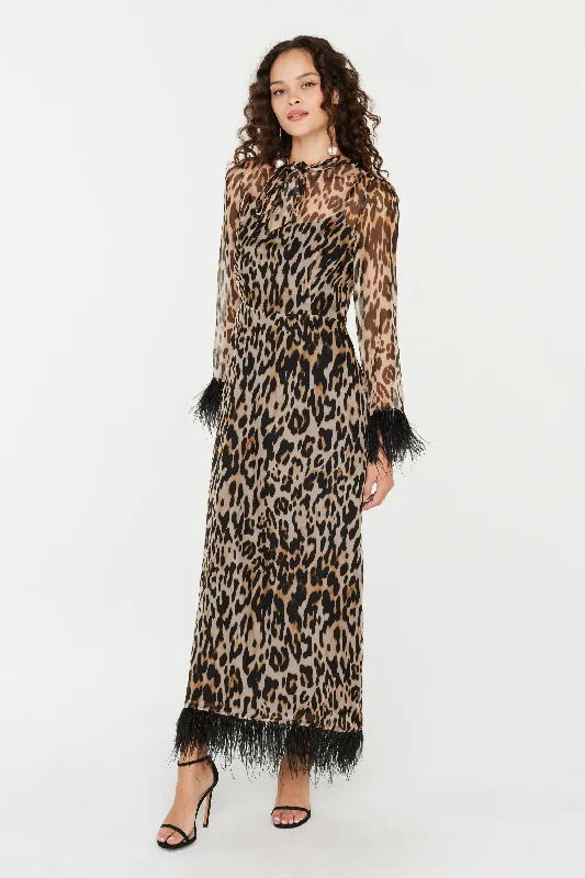 Massive Deals Elisa Bow Dress w. Feathers