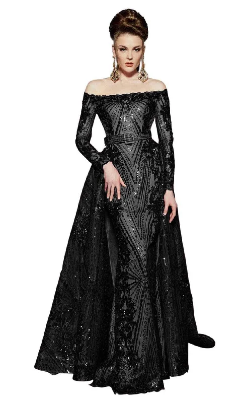 Big Discounts MNM Couture 2440 - Off Shoulder Sequin Evening Dress
