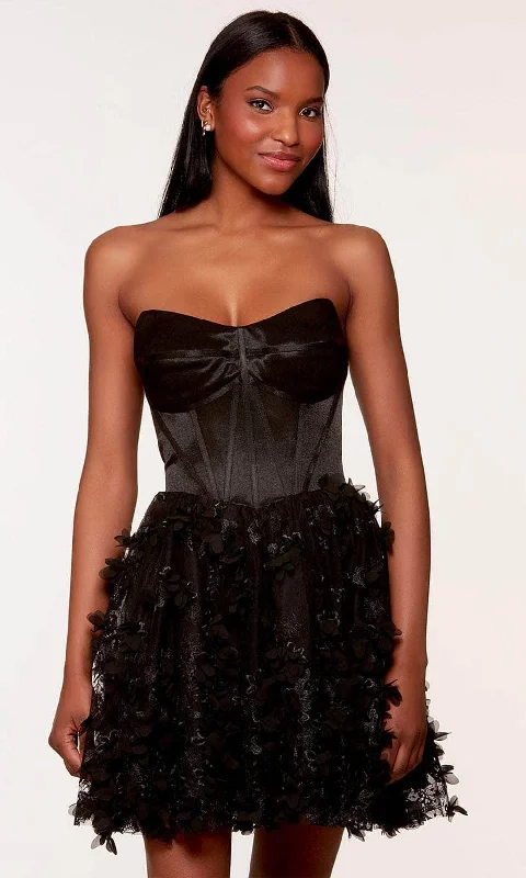 Deal of the Week Alyce Paris 3173 - Floral Embellished A-line Cocktail Dress